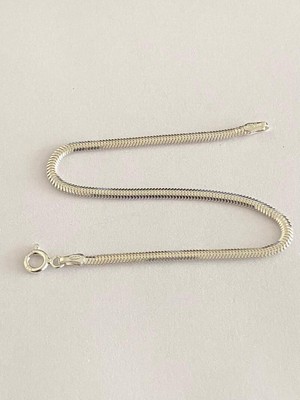 Siset Gümüş 925 Ayar  Sertifikalı  2,5 mm Ezme Italyan Erkek Gümüş  Bileklik