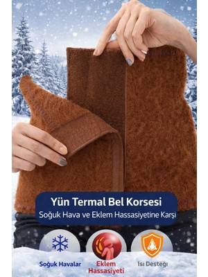 FitQueen Yün Termal Bel Korsesi – Kış Aylarında Sıcaklık Sağlayan, Kıyafet Altı Kullanıma Uygun (1 Adet )