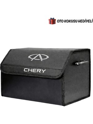 Chery Marka Logolu Oto Bagaj Organizer Çanta Oto Bagaj Çantası 2 Bölmeli Suni Deri