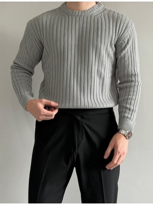 ModaBase Erkek Oversize Fitilli Bisiklet Yaka