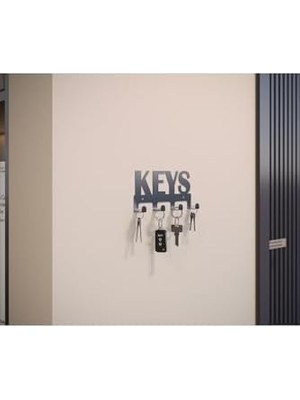 Keys Modern Metal Anahtar Askısı – Duvar Anahtarlık & Anahtar Düzenleyici - Siyah