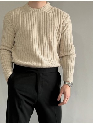 ModaBase Erkek Oversize Fitilli Bisiklet Yaka