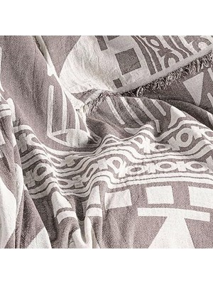 Tekstıl Lüks 100% Pamuk Koltuk Şalı Tv Battaniyesi, Geniş 130X170 cm Yüksek Kaliteli Pamuklu Kumaş Dekoratif Koltuk Atma Şal Battaniyeleri (Gri)