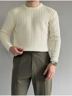 ModaBase Erkek Oversize Fitilli Bisiklet Yaka