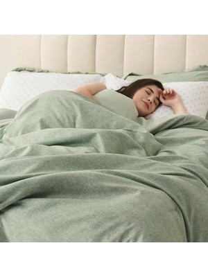 Spaces Ikiz Yorgan Seti - 2 Adet (1 Mikrofiber Yorgan ve 1 Parça) Çiftlik Evi Yatak Yorganı Tüm Mevsimler Için Nevresim Takımı, Hafif Katı Yatak Yorgan Takımları, Ikiz/ikiz Xl, Adaçayı