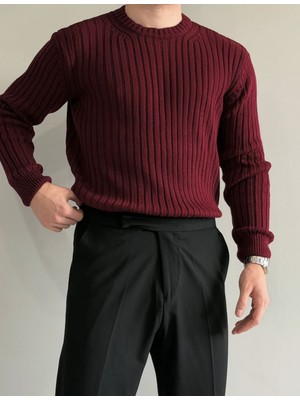 ModaBase Erkek Oversize Fitilli Bisiklet Yaka