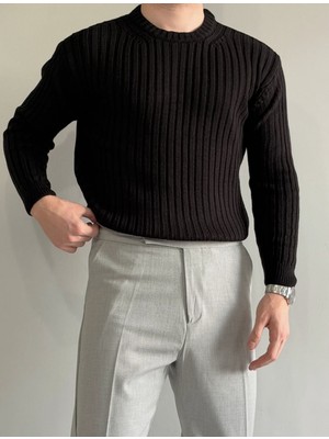 ModaBase Erkek Oversize Fitilli Bisiklet Yaka