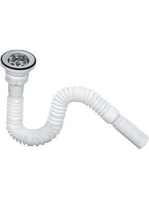 Lavabo Gider Hortumu/körüklü Lavabo Sifonu/eviye Gider Borusu (Paslanmaz Çelik Süzgeçli ve Vidalıdır)