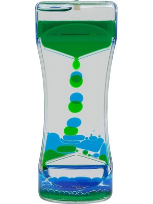 Feyza Design Yeşil Mavi Sulu Kum Saati, Stres Giderici Masa Dekoru