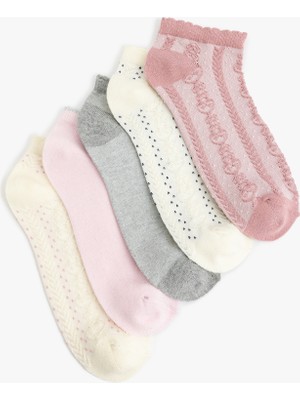 Koton Çok Renkli 5'li Dokulu Patik Çorap Seti