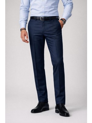 Yazı Caserta Klasik Fit Likralı Erkek Kanvas Pantolon - 7516