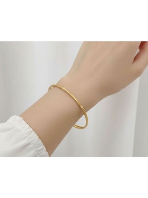 Kuyumcu Nurettin 18 gr (Gram) Nokta Desenli Ajda Bilezik 22 Ayar Altın Yatırımlık Işçiliksiz