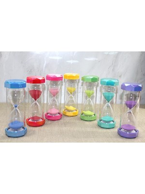 Feyza Design Renkli Plastik Çerçeveli 15 Dakikalık Kum Saati, Şık ve Kullanışlı Tasarım