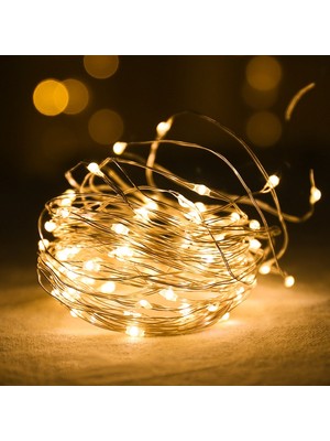 Go İthalat Peri LED Işık 28 Ledli 3 Metre Sarı LED Şerit Aydınlatma Spot LED (4832)