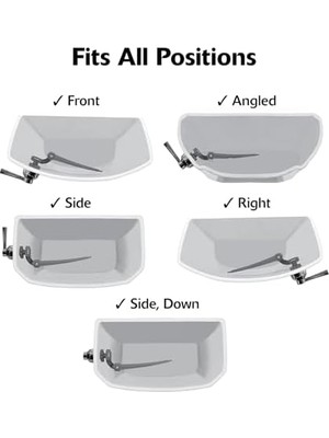 Tuvalet Tamiri 6054BP Strongarm Tank Kolu Evrensel Ön Açılı Yan Sol ve Sağ Montaj Tuvaletlere Uyar, Krom, Basit Stil