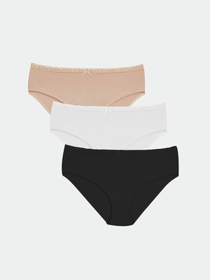 Lc Waikiki Yeni Sezon Dantel Detaylı Bikini Külot 3'lü Paket