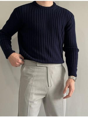 ModaBase Erkek Oversize Fitilli Bisiklet Yaka