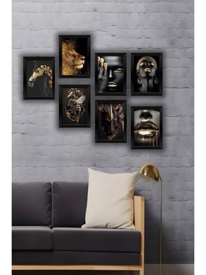 7 Parça Çerçeve Görünümlü Mdf Tablo Seti