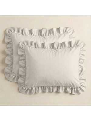 Sabia %100 Pamuk Soft Touch 50X60 cm Fırfırlı Yastık Kılıfı Seti