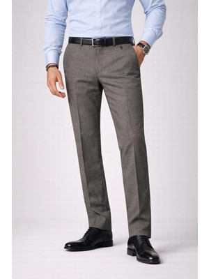 Yazı Caserta Klasik Fit Likralı Erkek Kanvas Pantolon - 7517