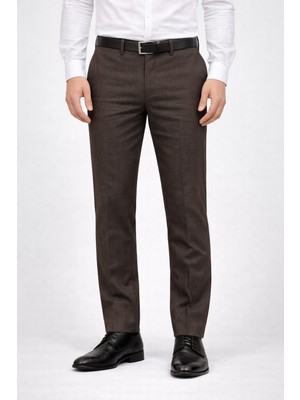 Yazı Caserta Klasik Fit Likralı Erkek Kanvas Pantolon - 7517