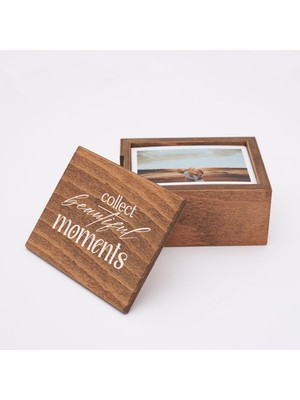 Collect Beautiful Moments Baskılı Ahşap Fotoğraf Kutusu