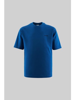 Machinist Erkek Relaxed Basic Pamuklu Tişört Indigo