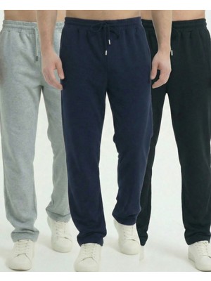 Erkek 3'lü Baggy Bol Paça Oversize Relaxed 4 Mevsim Eşofman Altı Bol Paça 2 Iplik Tam Kalıp
