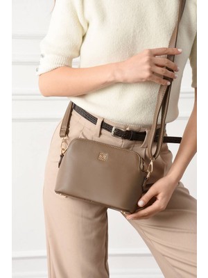 Asel Çanta ,kadın Omuz Çantası, Vizon rengi günlük ve Özel Gün Kullanımı