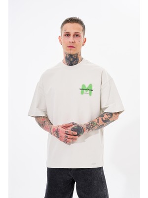 Machinist Erkek M Spray Baskılı Oversize Tişört Uzay Grisi