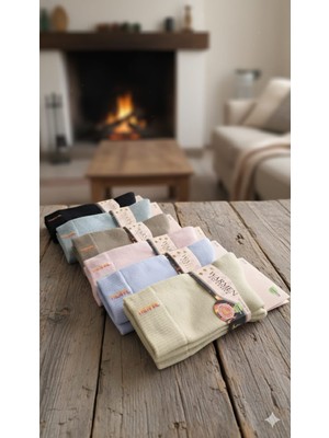 Warmen; Kadın Bambu Thermal Havlu  Çorap, Dikişsiz,  Asorti 6'lı Paket, (36-40)