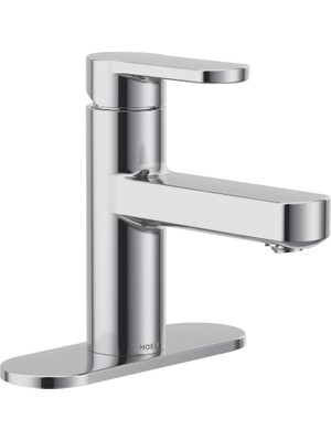 Laris Krom Tek Kolu Tek Delikli Modern Banyo Lavabo Bataryası Opsiyonel Deckplate ve Yaylı Drenaj Montajlı, 84014