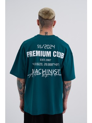 Machinist Erkek Premıum Club Oversize Tişört Yağ Yeşili