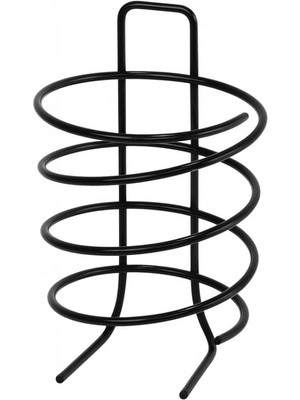 19 cm Metal Saç Kurutma Makinesi Standı – Spiral Tasarımlı Masaüstü ve Duvar Tipi Fön Makinesi Tutucu
