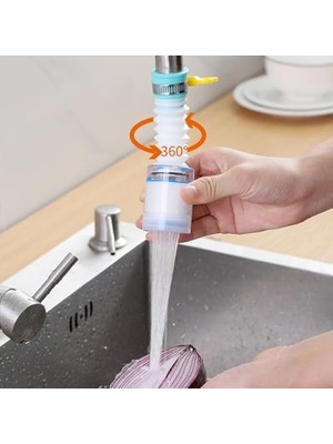 2 Adet 360 Derece Dönen Su Filtreleme Özellikli, Ayarlanabilir Musluk Filtresi, Katlanabilir Uzayan Mutfak ve Banyo Tasarruflu Musluk Ucu, Sıkıştırmalı, Güvenilir Dayanıklı