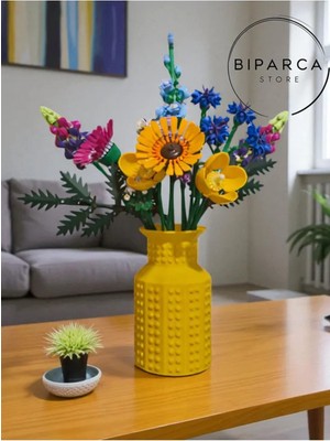 Biyoplastik Sarı Dekoratif Vazo, Çiçekler Için Uyumlu, Şık Tasarım