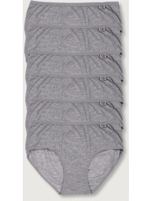 Tutku Kadın Gri Renk 6 Lu Paket Likralı Bato Külot-Gri-Xl/2xl