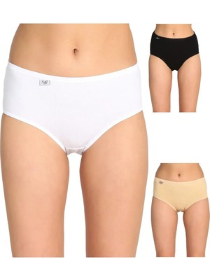 Tutku Kadın Karışık Renk 3 Lü Paket  Likralı Bato Külot ELF568T0924CCM3-KARIŞIK Renk-Xl