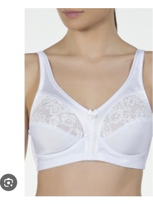 Mega Shopping KOM Barbara Toparlayıcı Sütyen Kadın Beyaz Dantel Çiçekli Poliamid Kumaş Gün Boyu Destek