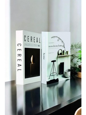 Şık 2'li Vazo ve Mono Dekoratif Kitap Kutu Seti