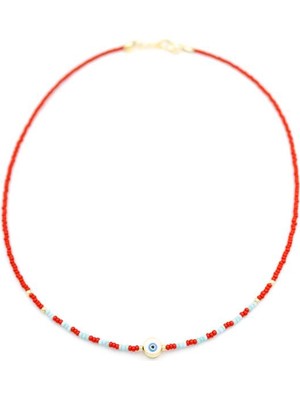 Royaleks Boncuk Göz Kolye - Bordo