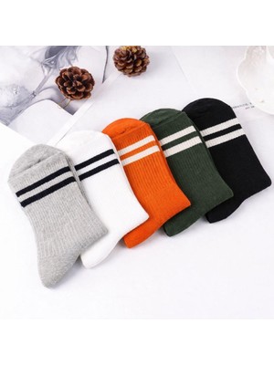 Sockshion Kadın 5'li Karışık Renkli Çizgili Tenis Çorabı - Stilinizi Renklendirin