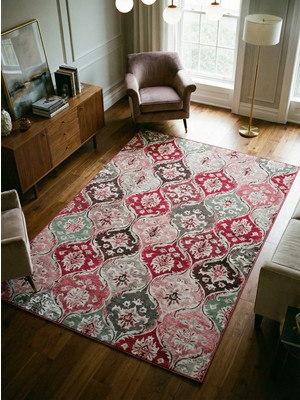 Rose'n Home Arte VN023-1 Vintage Çiçek Figürlü Dekoratif Şönil Halı