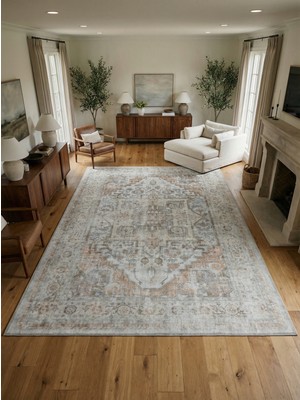 Rose'n Home Arte VN033-2 Vintage Klasik Desenli Dekoratif Şönil Halı