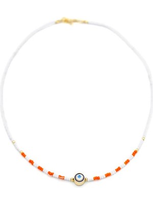 Royaleks Boncuk Göz Kolye - Beyaz