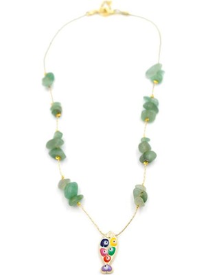 Royaleks Kırıktaşlı Balık Kolye - Su Yeşili