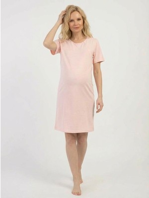 Cotonhause Kadın Kısa Kol Emzirme Kolaylıklı %100 Pamuk Hamile Lohusa Gecelik COT5195X2