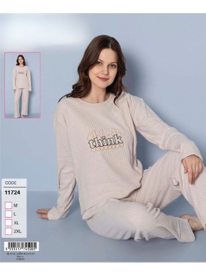 Meynur Moda Kışlık Kalın Kumaşlı Bayan Interlok Pijama Takımı