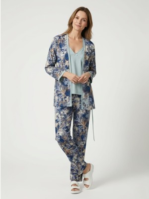 Love Giyim Kuşaklı Üçlü Pijama Takımı