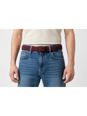 Elastik Örgü Unisex Kemer Bordo